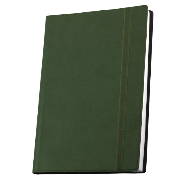 Діловий записник А6 Optima Vivella на гумці 256 сторінок в лінію зелений