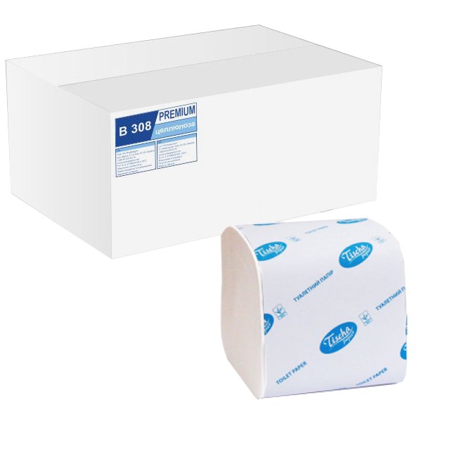 Туалетний папір листовий Тиша 10,4смх22,5см 2-шаровий 226 аркушів (В308)