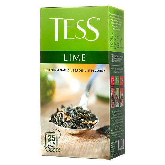 Чай Tess Lime зелений у пакетиках 25х1,5г