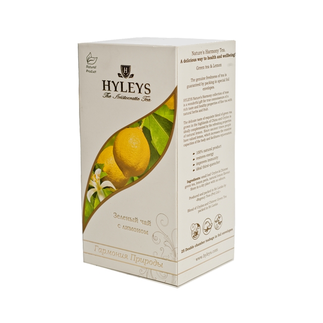 Чай Hyleys Гармонія Природи Зелений з лимоном у пакетиках 25х1,5г