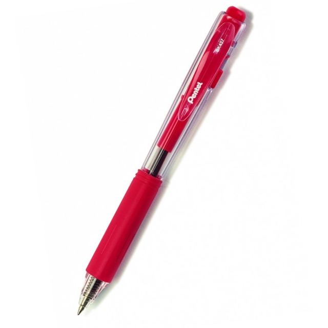 Ручка кулькова автоматична Pentel BK-437 0,7 мм червона