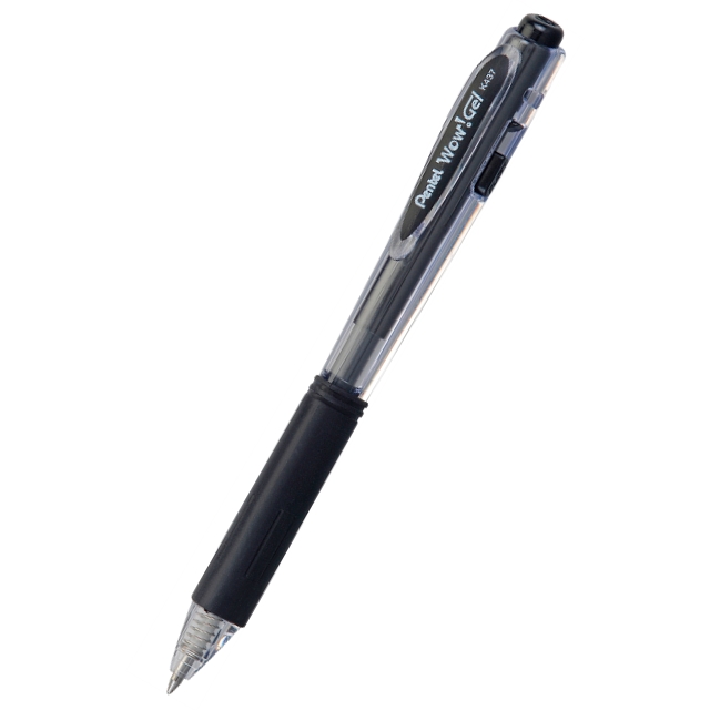 Ручка гелева автоматична Pentel K-437 0,7 мм чорна