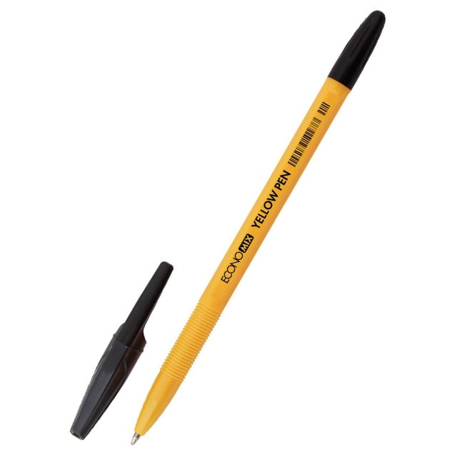 Ручка кулькова EconoMix Yellow Pen 0,5 мм чорна