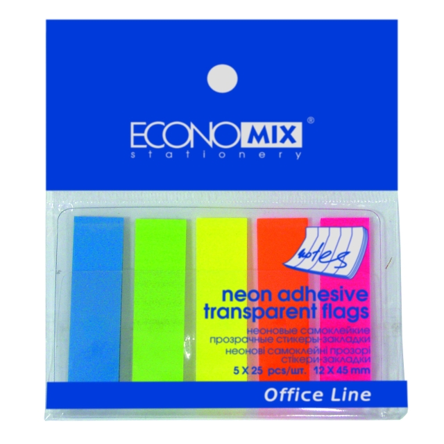 Закладки-стікери пластикові EconoMix 5х25шт.