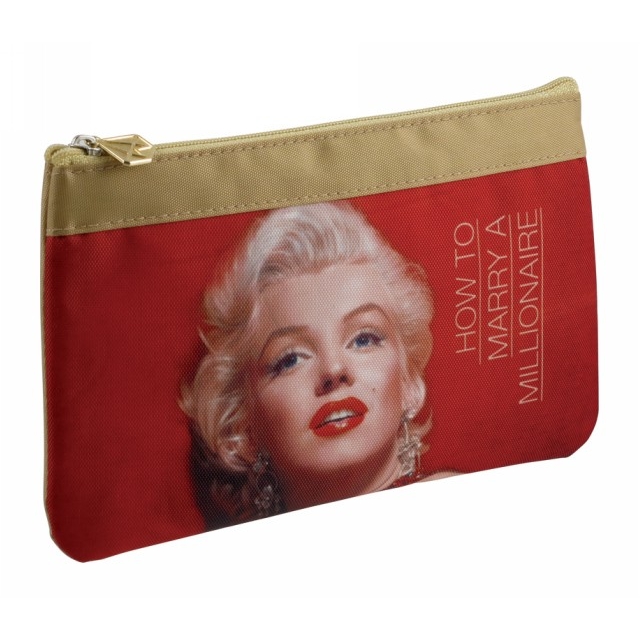 Пенал Kite "Marilyn Monroe" 1 відділення на блискавці червоно-золотий