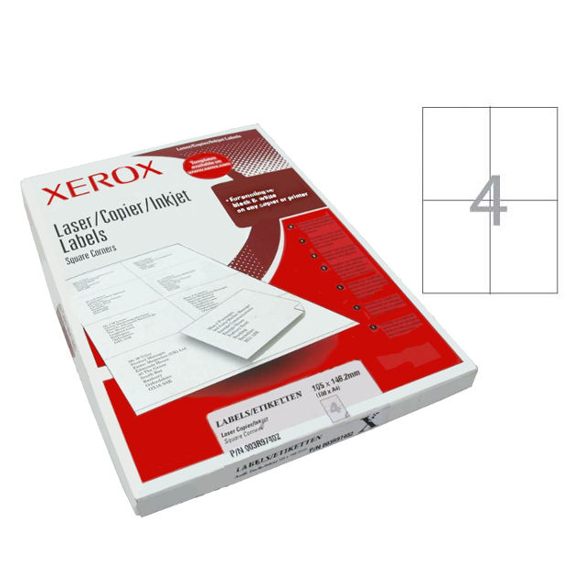 Етикетки Xerox 105х148, 5мм 400шт 100 листів