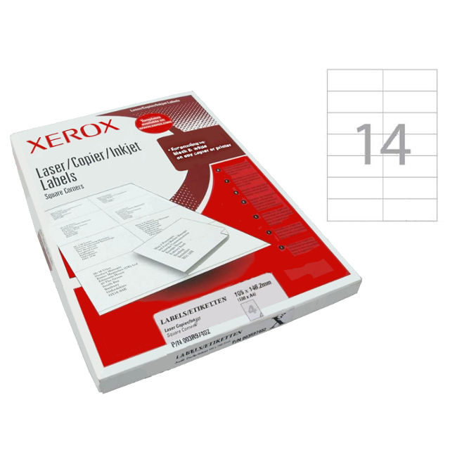 Етикетки Xerox 105х42, 3мм 1400шт 100 листів