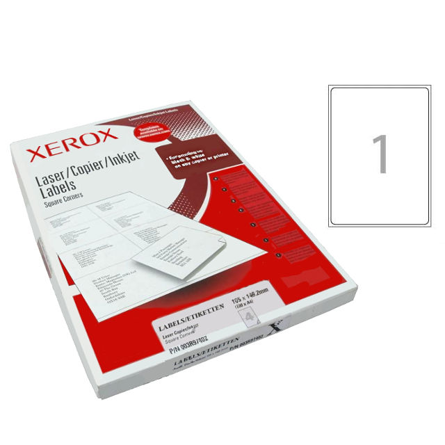 Етикетки Xerox 199,6х289,1мм 100шт 100 аркушів