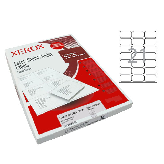 Етикетки Xerox 63,5х38,1мм 2100шт 100 аркушів
