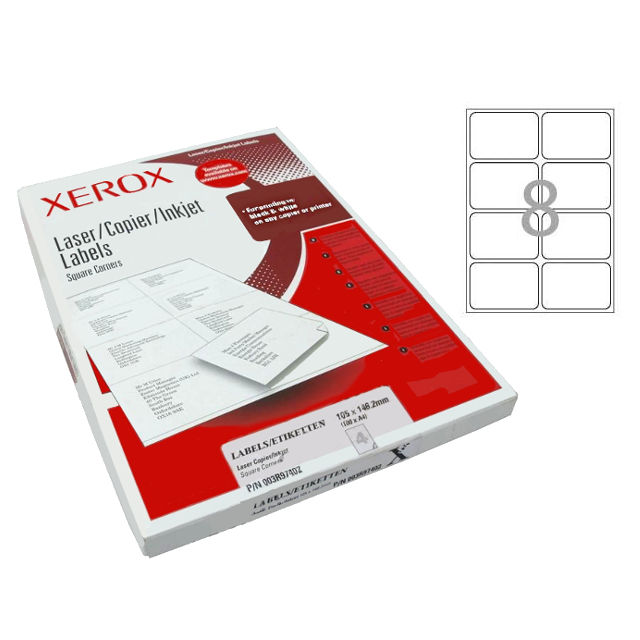 Етикетки Xerox 99х67, 7мм 800шт 100 листів