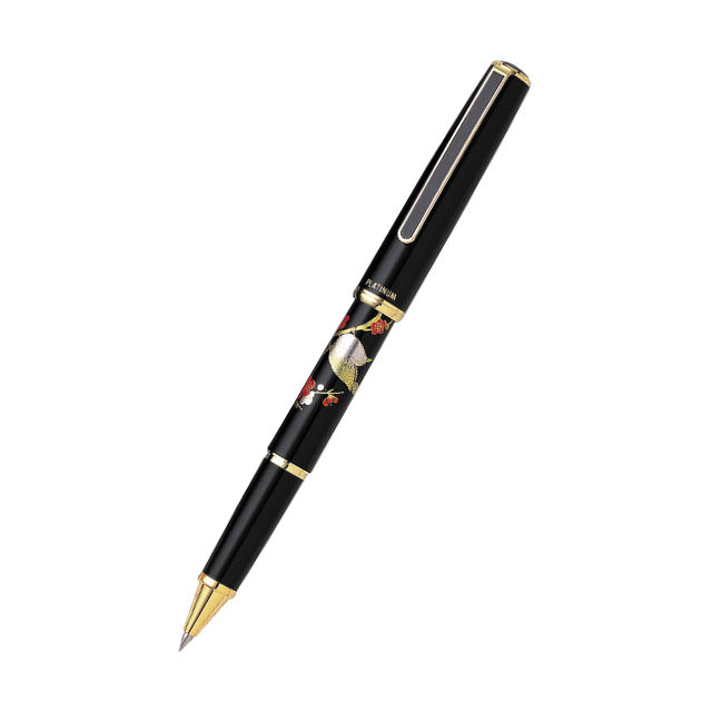 Ручка гелева Platinum Maki-e Соловей на сливі чорна