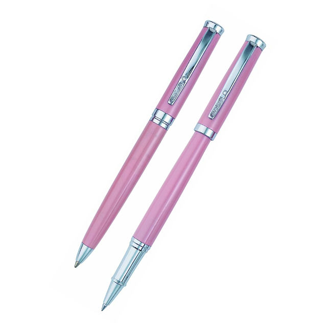 Набір подарунковий Optima Cabinet Kristin кулькова ручка + ролер корпус рожевий