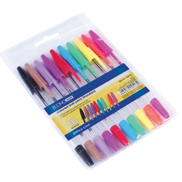 Набір кулькових ручок EconoMix Standard 0,4 мм 10 кольорів