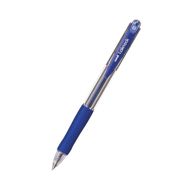 Ручка кулькова автоматична Uni Laknock SN-100 0,5 мм синя