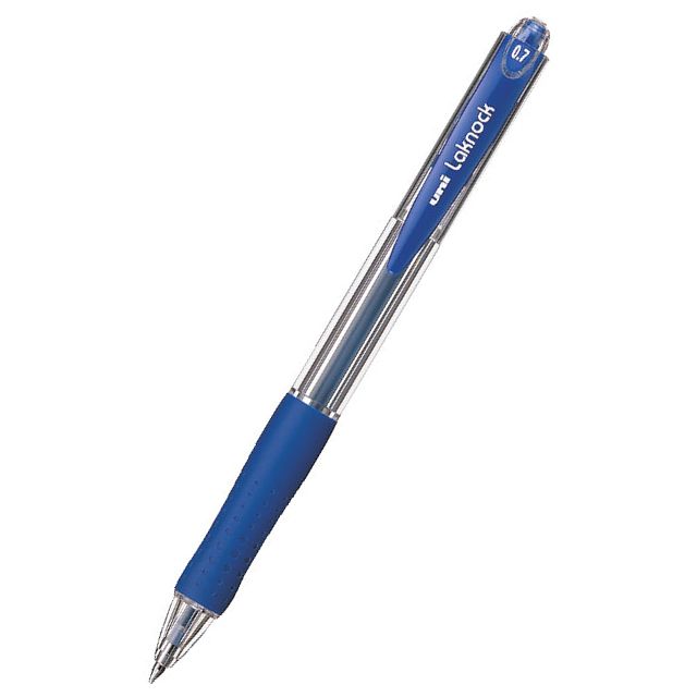Ручка кулькова автоматична Uni Laknock SN-100 0,7 мм синя