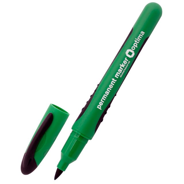 Перманентний маркер Optima 1-2 мм зелений