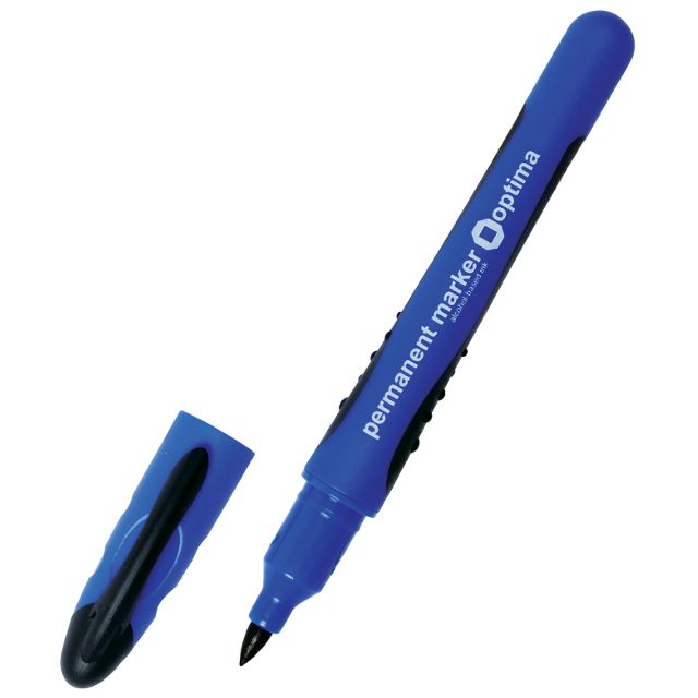 Перманентний маркер Optima 1-2 мм синій