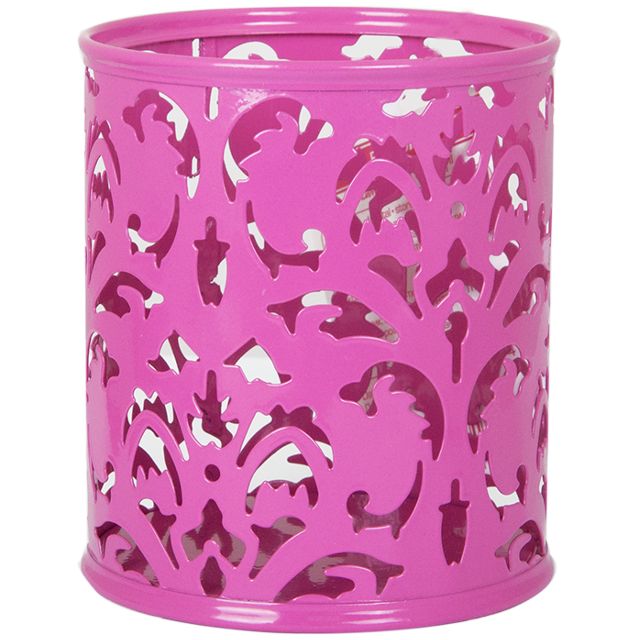 Склянка для ручок BuroMax Barocco металевий круглий рожевий