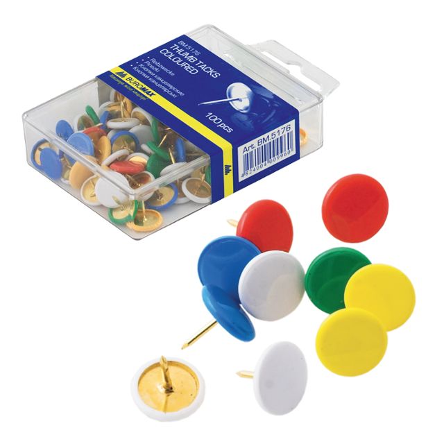 Кнопки BuroMax кольорові 100шт пластикові BM.5176