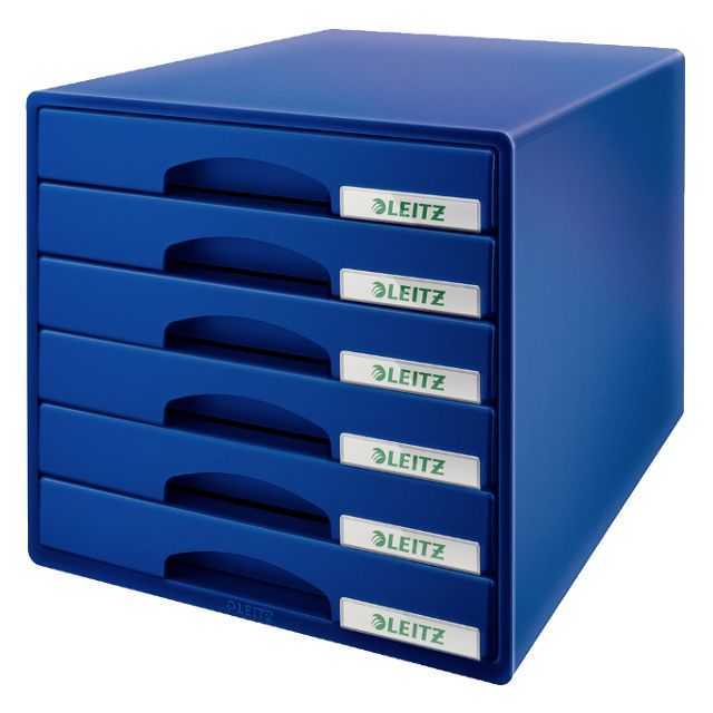 Бокс для документів Leitz Plus з висувними шухлядами 6 відділень синій