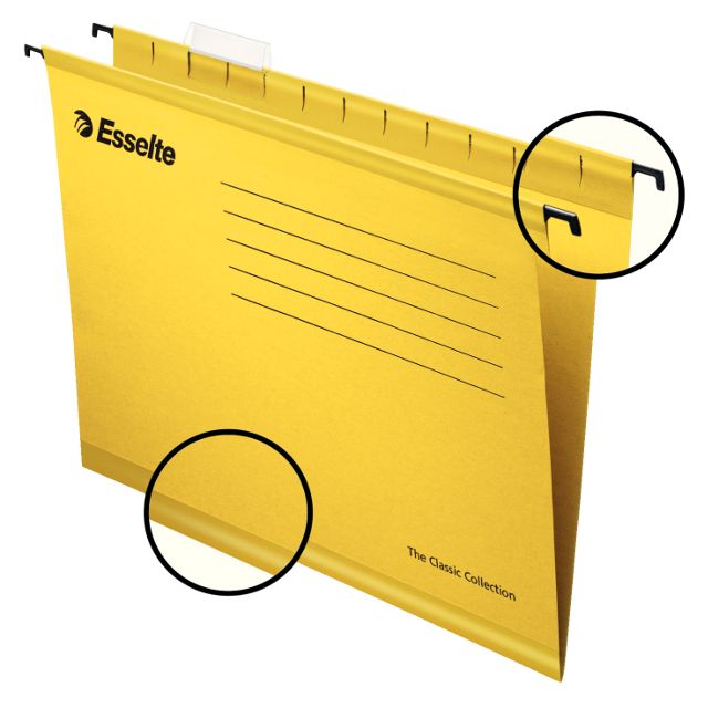 Підвісна папка Esselte Classic V-подібна картонна яскраво-жовта