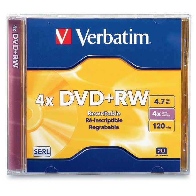 Диск DVD+RW Verbatim Colour 4x 4.7Gb 120хв slimCase