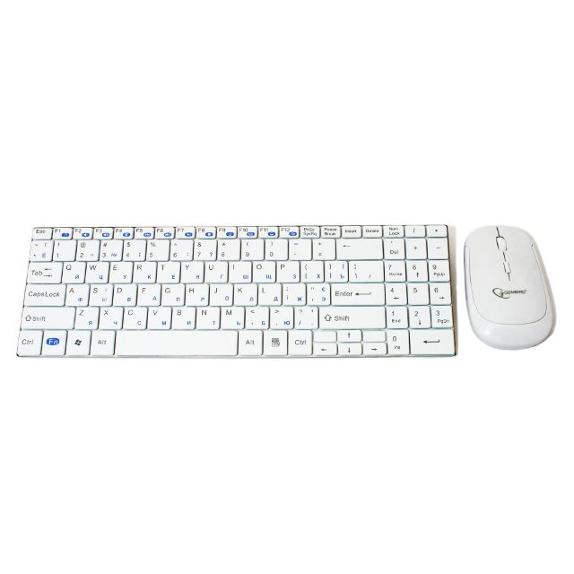 Набір Gembird KBS-P5-UA бездротові клавіатура та миша, білі
