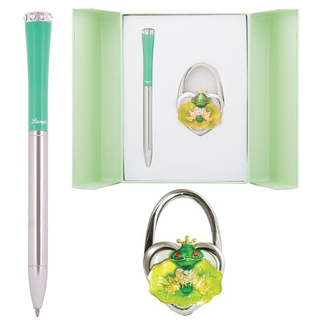 Набір подарунковий Langres "Fairy Tale" ручка кулькова + гачок для сумки зелений