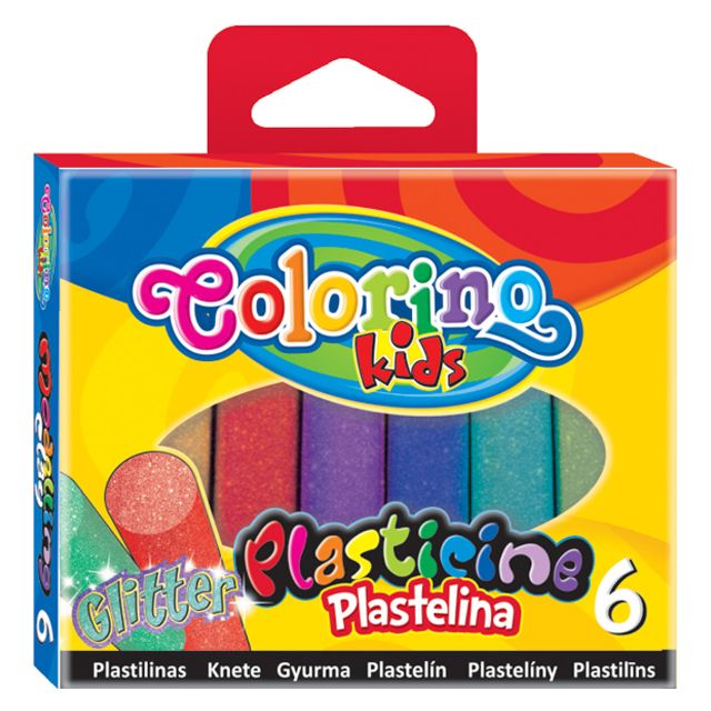 Пластилін Colorino 100г 6 кольорів з блиском (42697PTR)