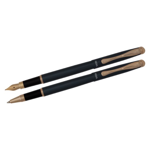 Набір ручок Regal R12216.L перова + ролер в подарунковому футлярі