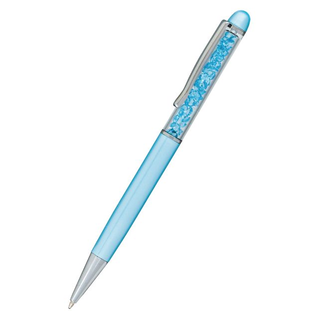 Ручка кулькова Regal з кристалами блакитний корпус в футлярі