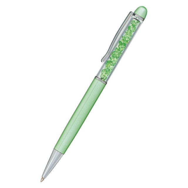 Ручка кулькова Regal із кристалами зелена