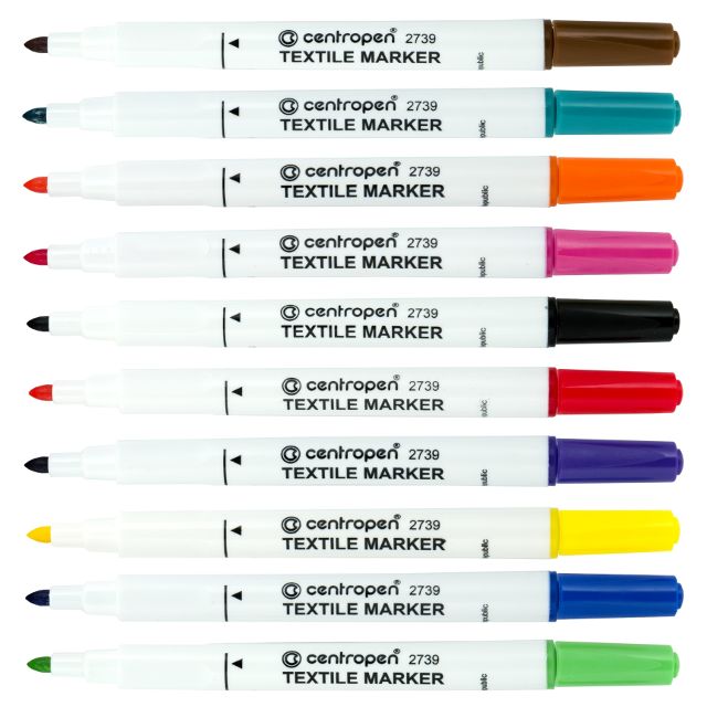 Набір перманентных маркерів для текстилю Centropen Textile 2739 1,8 мм 10 кольорів