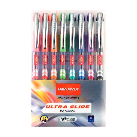 Набір кулькових ручок Unimax UitraGlide UX-116 1,0 мм 8 кольорів
