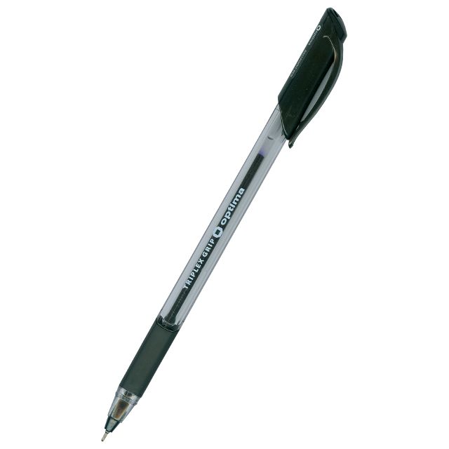 Ручка масляна Optima Triplex Grip 0,7 мм чорна