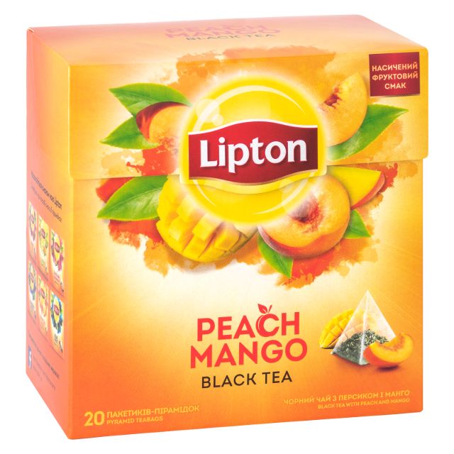 Чай Lipton Peach Mango у пірамідках 20х1,8г