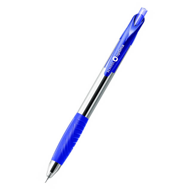 Ручка масляна автоматична Optima School 0,7 мм синя