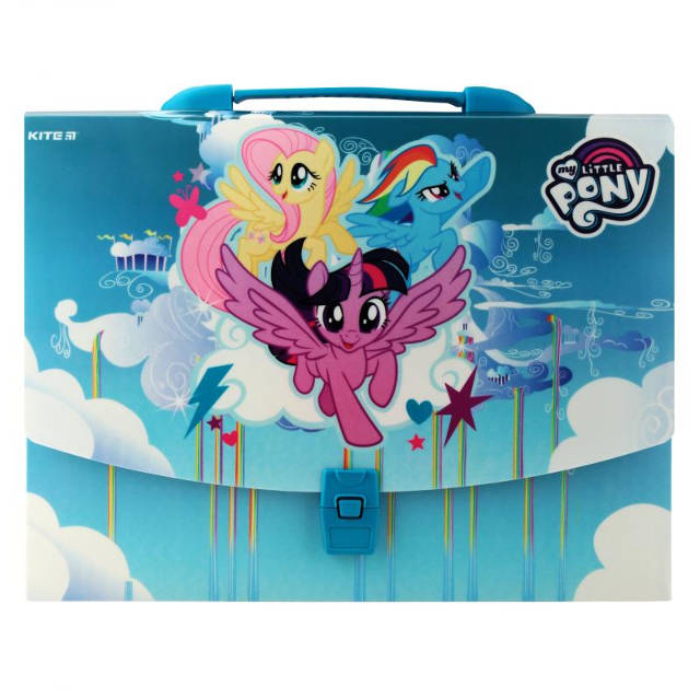 Портфель пластиковий Kite Little Pony "Маленькі Поні" А4 на замку блакитний