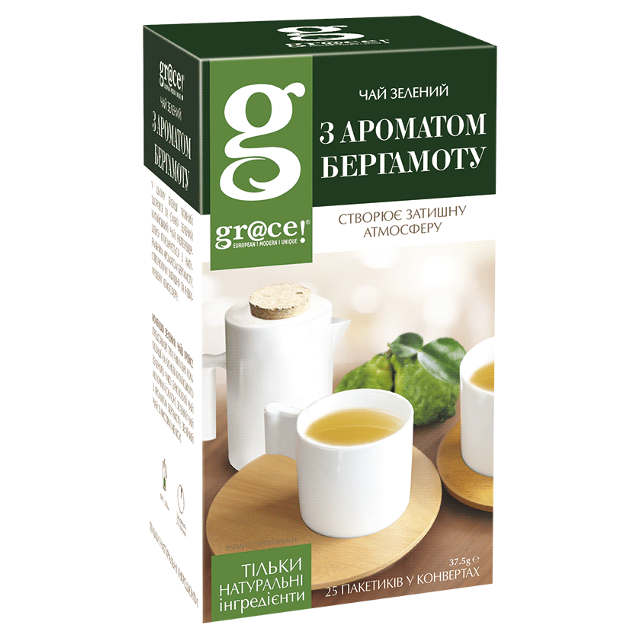 Чай Grace Зелений з олією бергамоту в конвертиках 25х1,5г