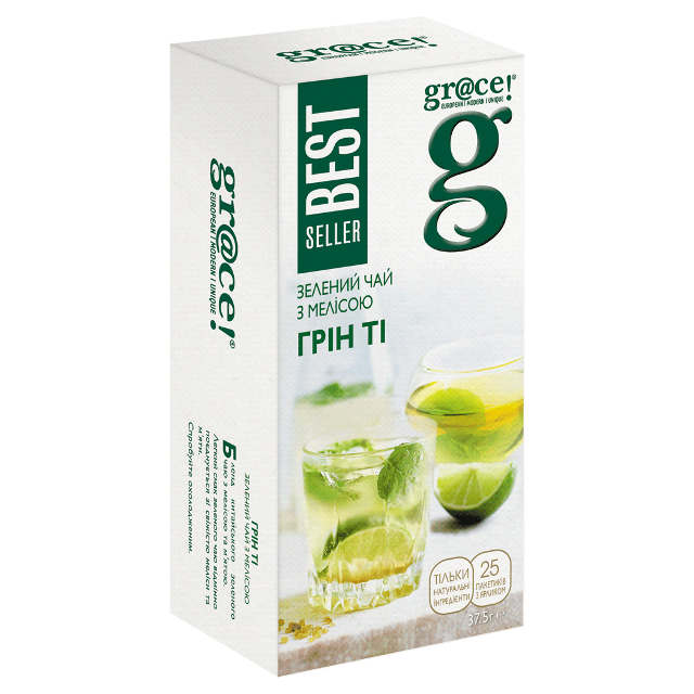 Чай Grace Зелений з мелісою в пакетиках 25х1,5г