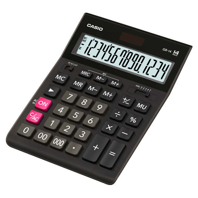 Калькулятор Casio GR-14-W-EP 14р чорний