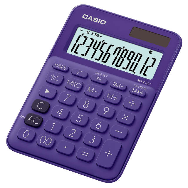 Калькулятор Casio MS-20UC-PL-S-ES 12р фіолетовий