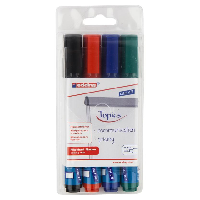 Набір маркерів для фліпчарту Edding 380 1,5-3мм 4 кольори