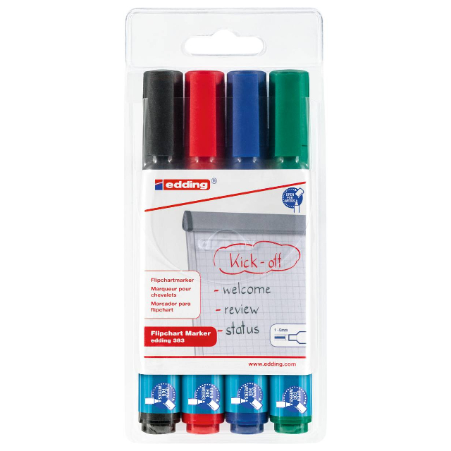 Набір маркерів для фліпчарту Edding 383 1-5 мм 4 кольори