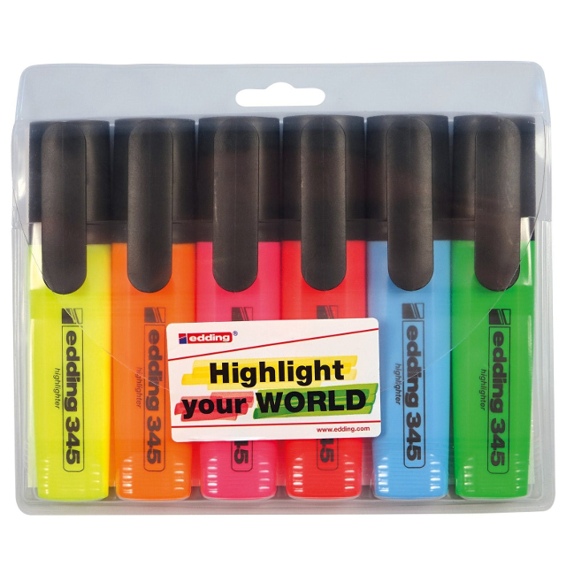 Набір текстових маркерів Edding 345 2-5 мм 6 кольорів