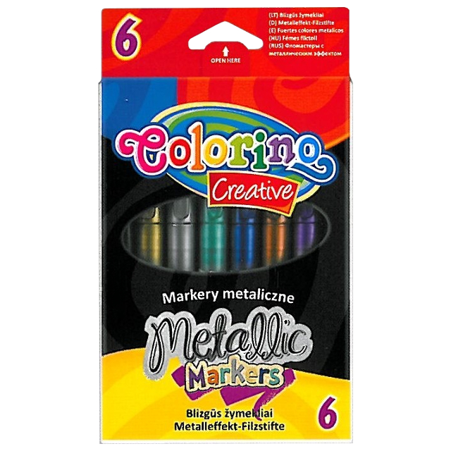 Набір маркерів Colorino 6 шт металізовані