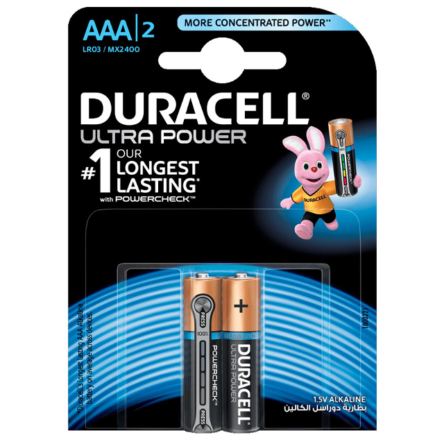 Батарейки Duracell Ultra Power 1.5В MX2400-LR03 AAA 2шт