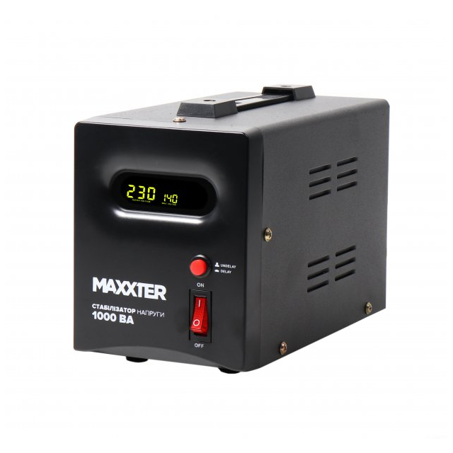 Стабілізатор напруги Maxxter MX-AVR-S1000-01 230В 1000ВА (8716309068734)