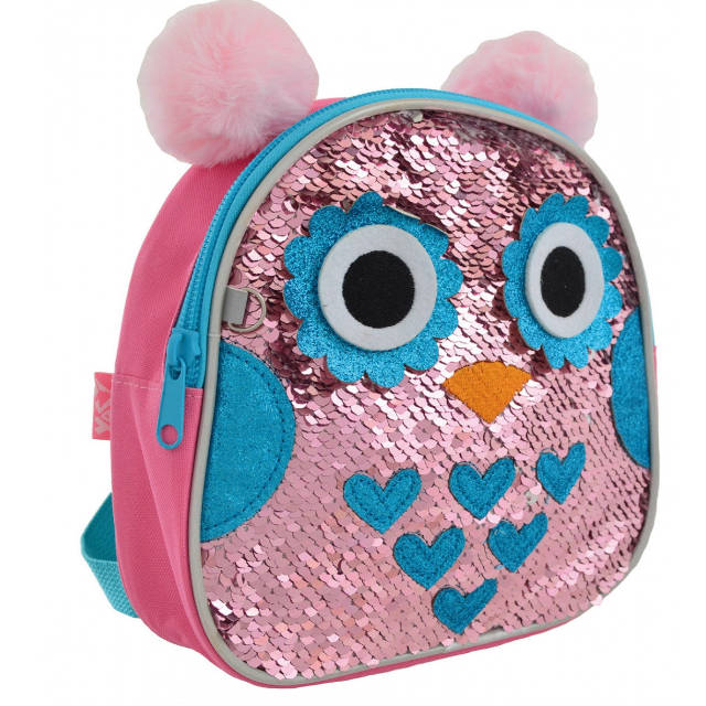 Рюкзак дошкільний Yes Owl "Совушка" рожевий з паєтками