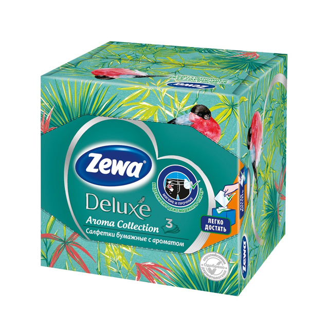 Серветки гігієнічні Zewa Deluxe Aroma 60шт 3-х шарові
